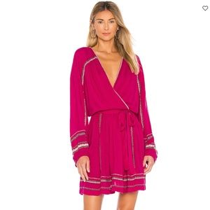 Free People Delilah Wrap Dress in Magenta Color